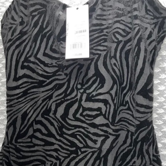 NWT - Women's Sleeveless Bodycon Black Zebra Midi Slip Dress Wild Fable - Picture 9 of 11
